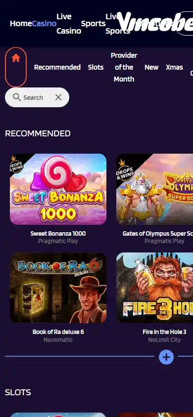 Vincobets Casino screenshot 4