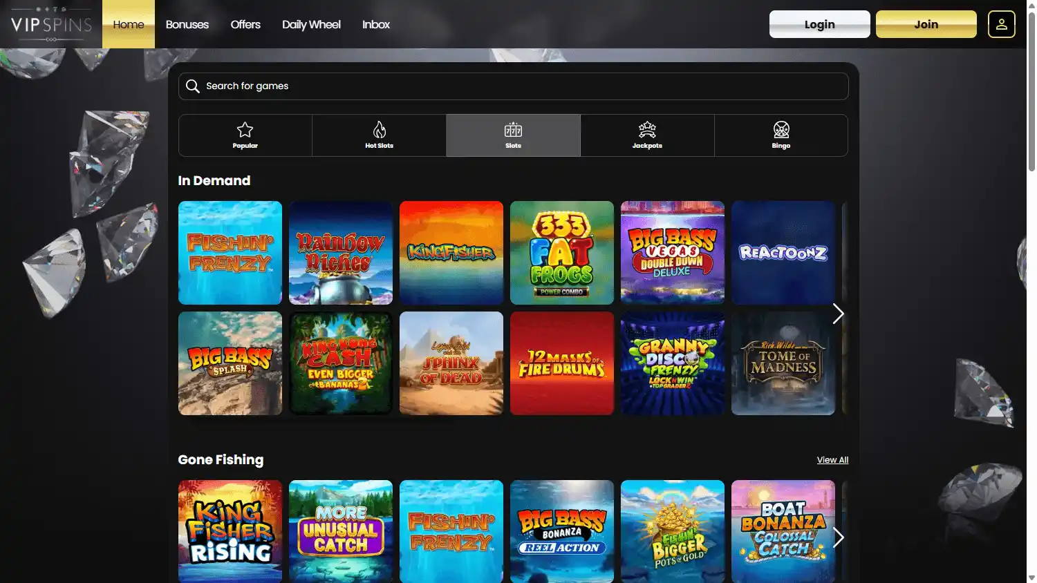 VIP Spins Casino screenshot 2