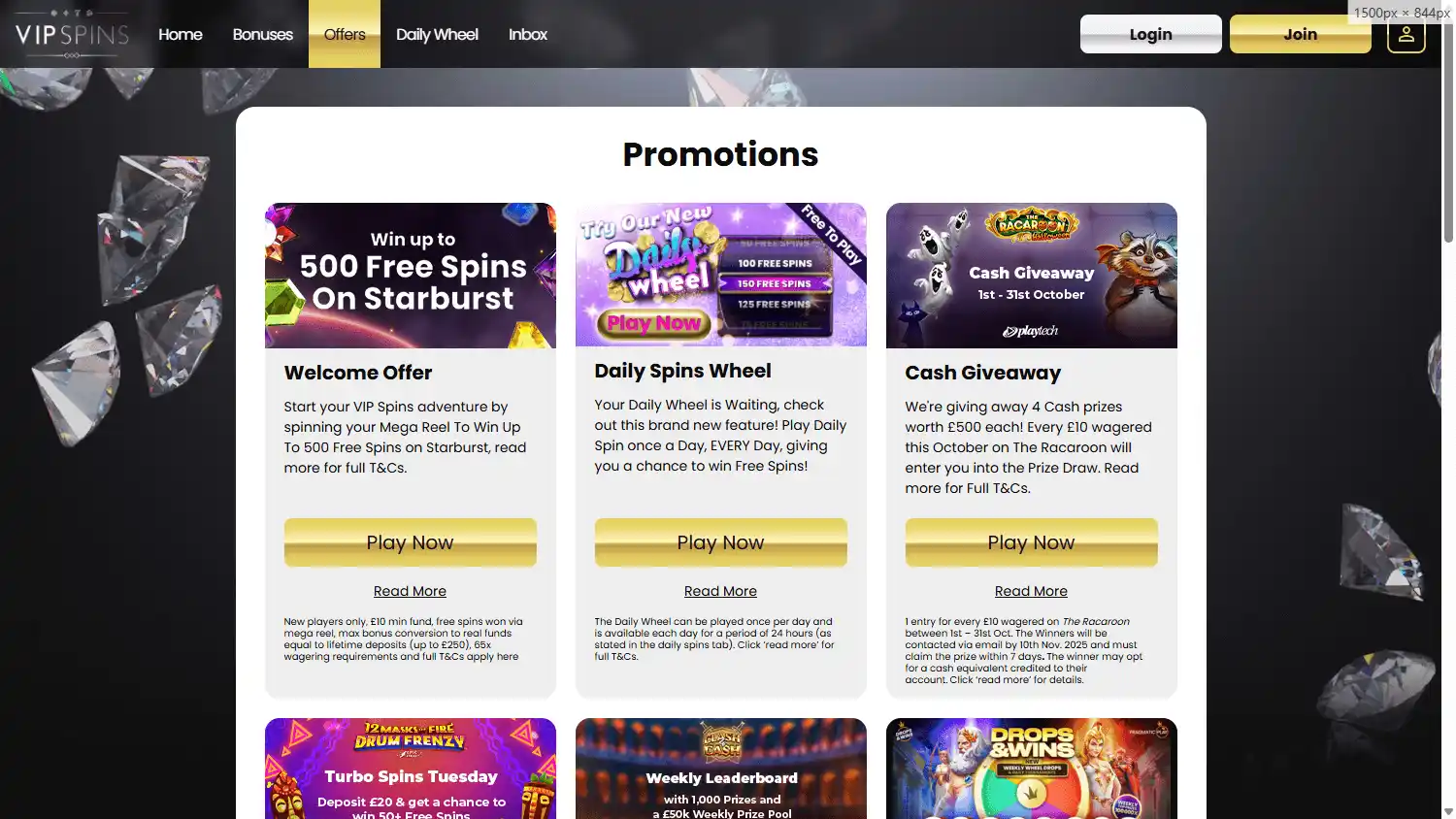 VIP Spins Casino screenshot 3