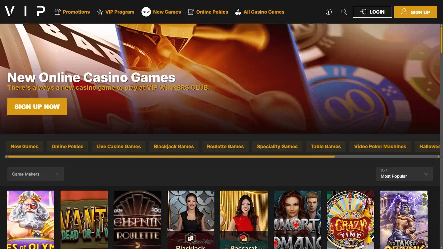 VIP Winners Club Casino screenshot 2