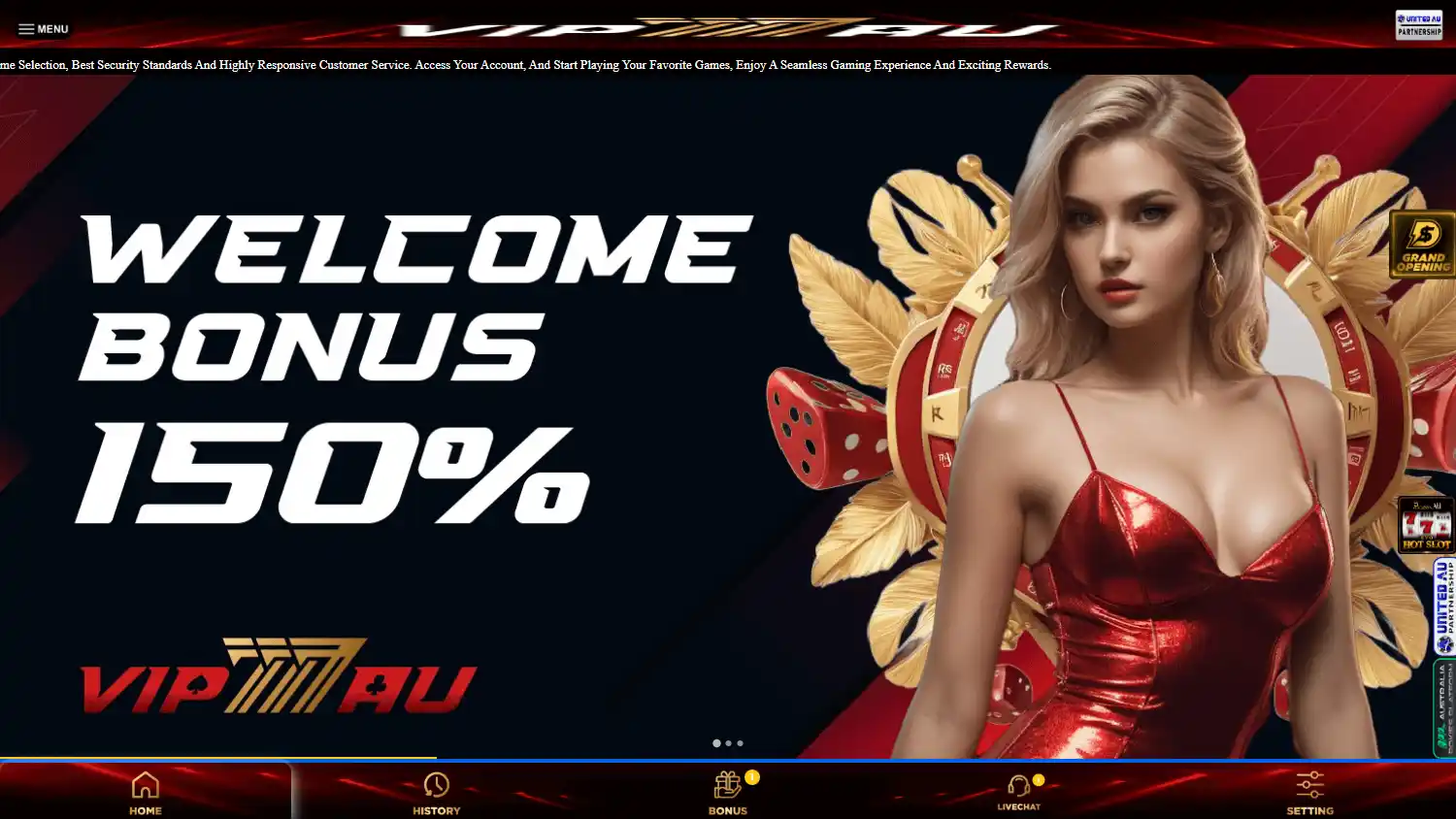 VIP777AU Casino screenshot 1