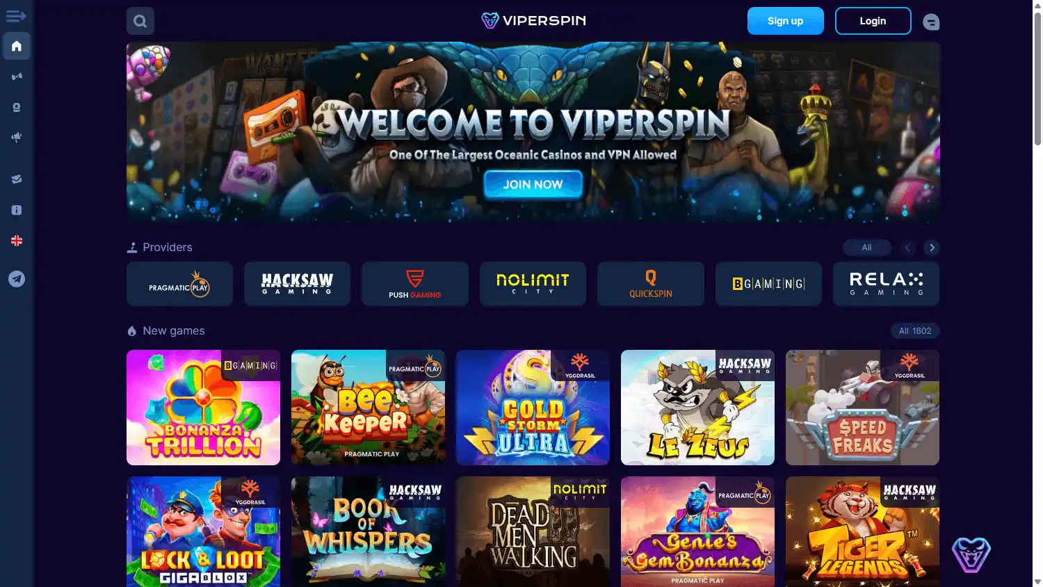 ViperSpin Casino screenshot 1