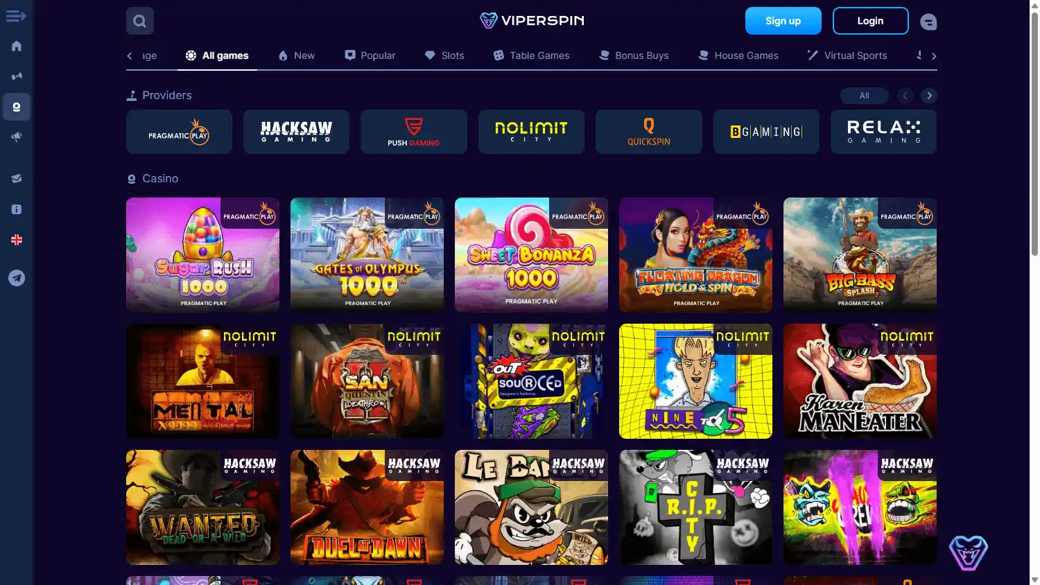 ViperSpin Casino screenshot 2