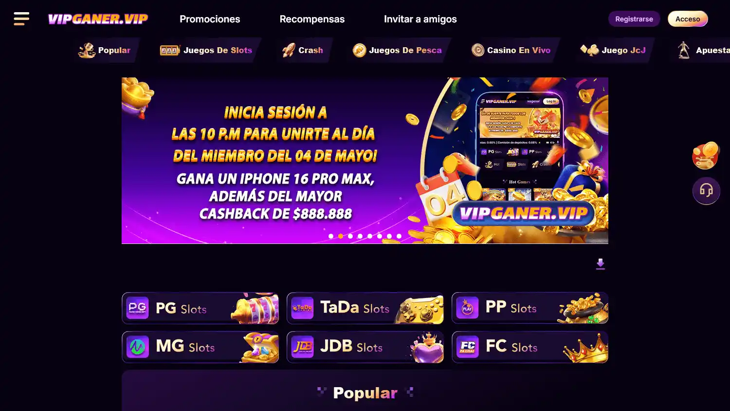 Vipganer Casino screenshot 1
