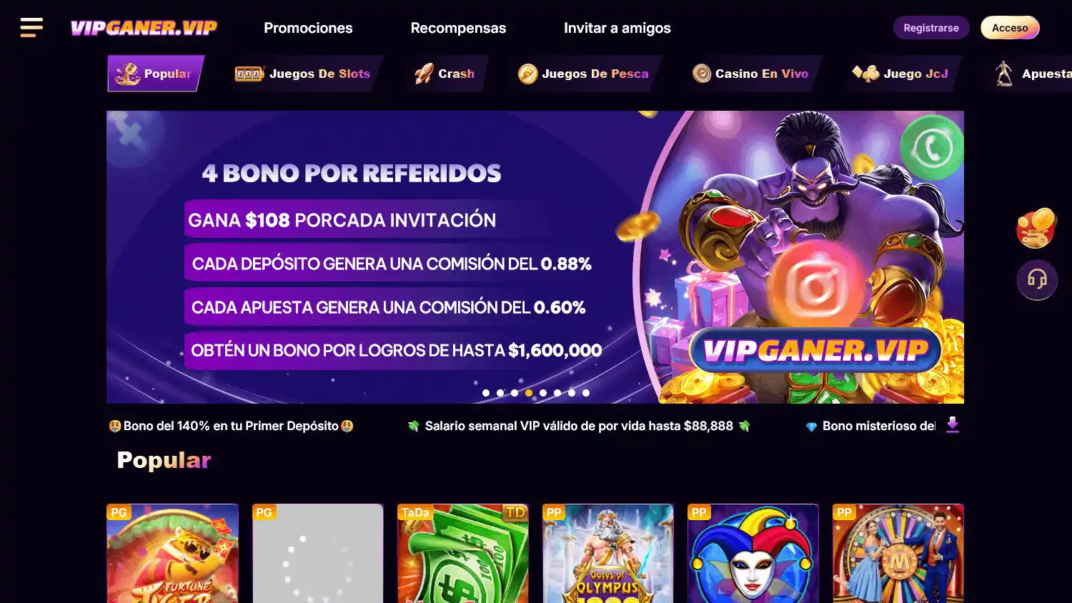 Vipganer Casino screenshot 2