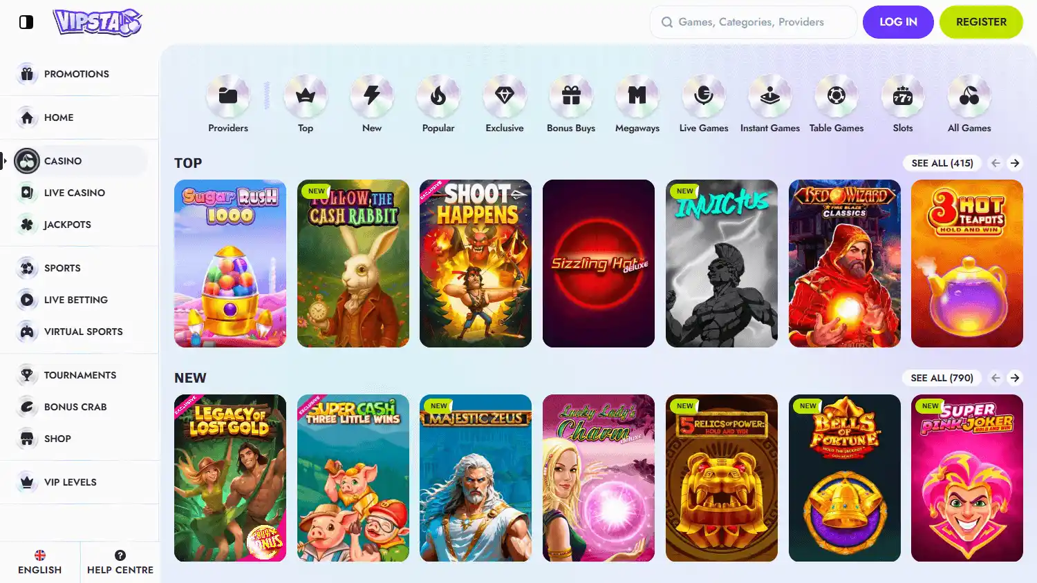 Vipsta Casino screenshot 2
