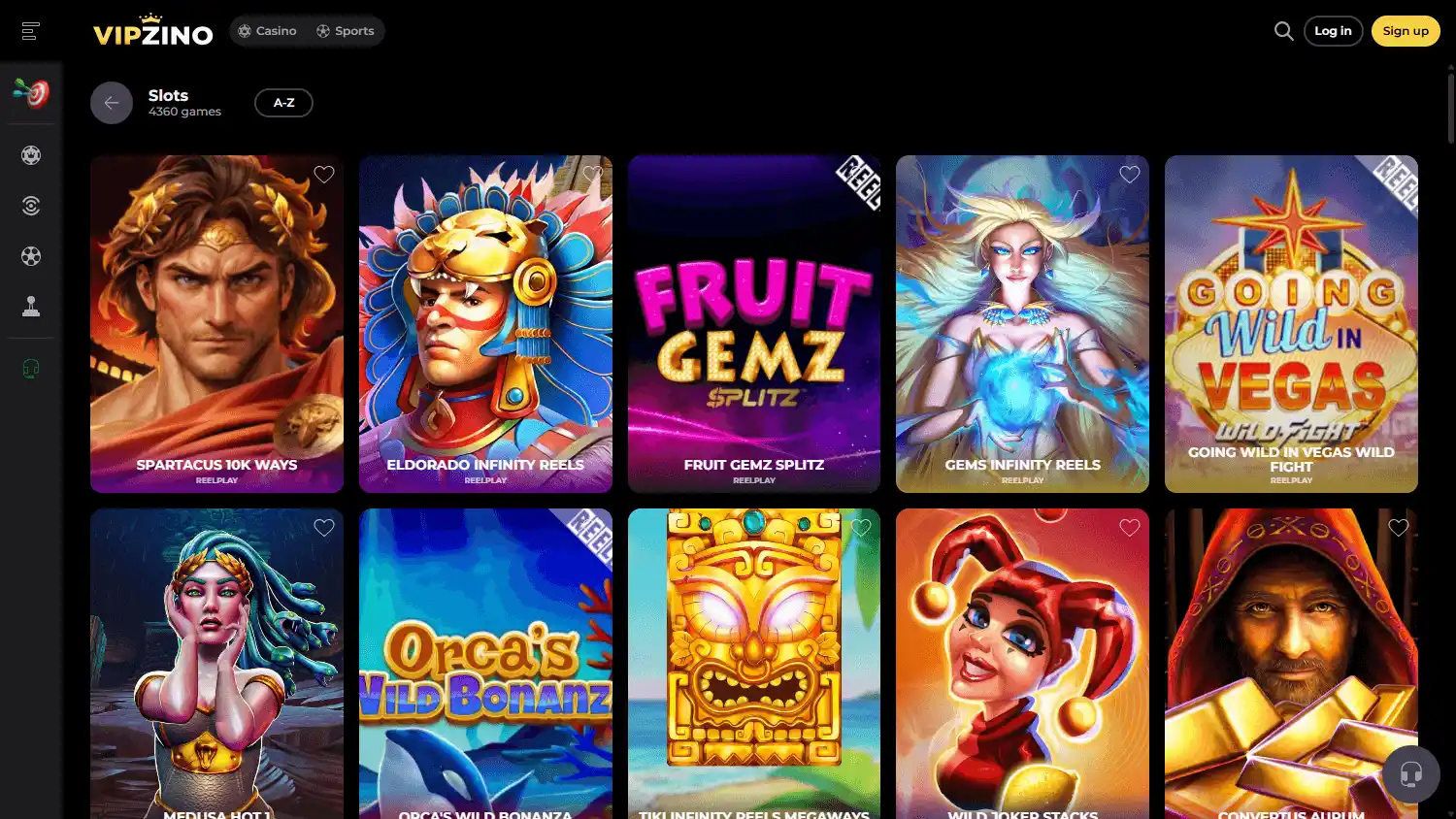 Vipzino Casino screenshot 2
