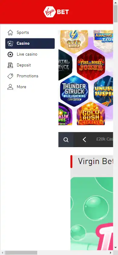 Virgin Bet Casino screenshot 4