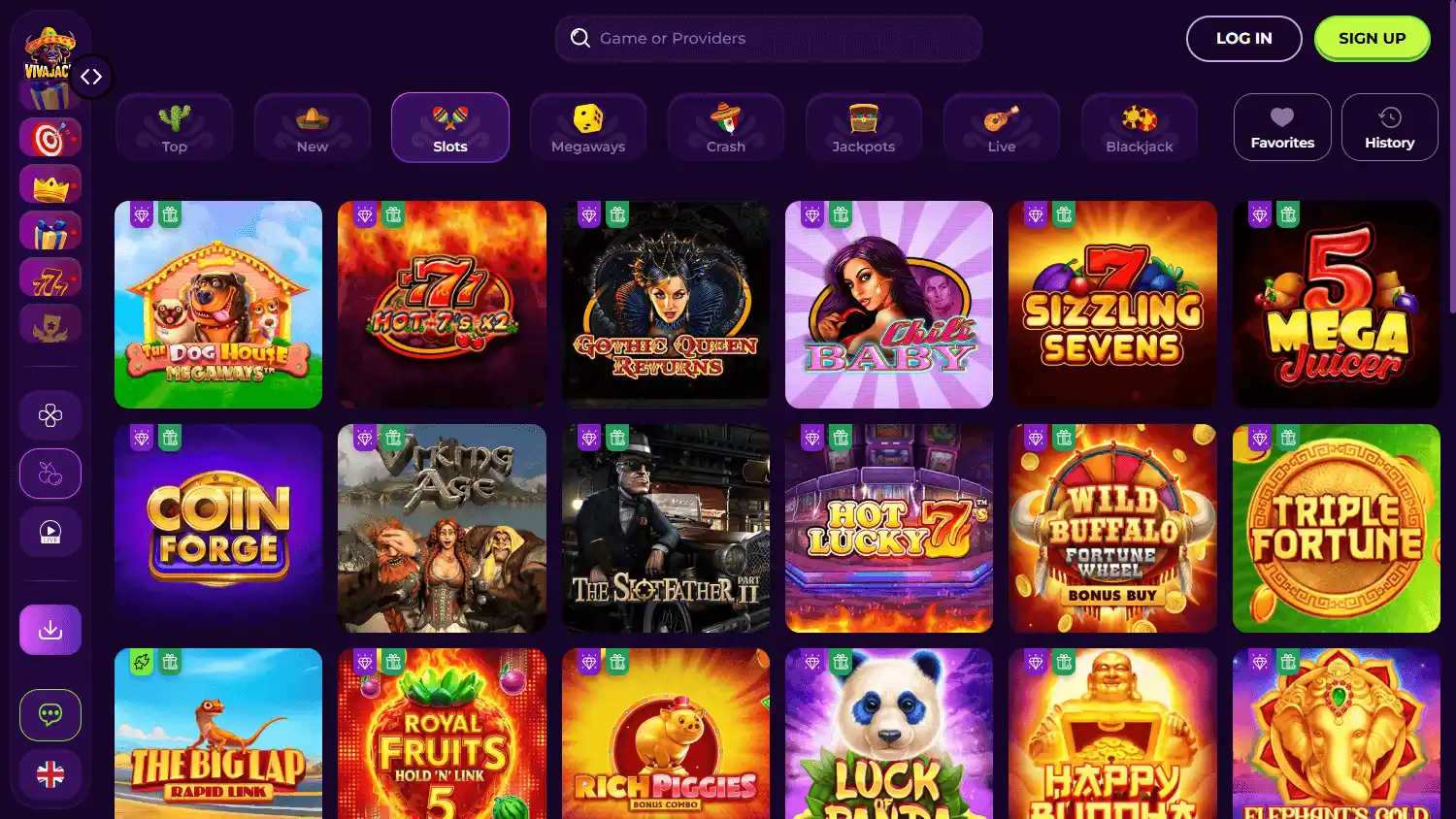 Vivajack Casino screenshot 2