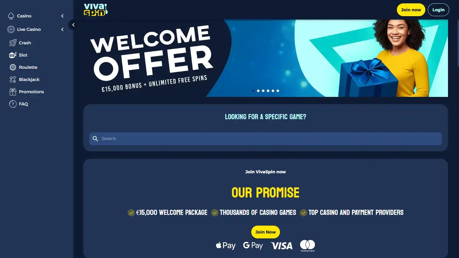 Vivaspin Casino screenshot 1