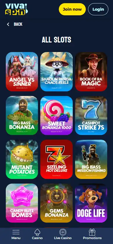 Vivaspin Casino screenshot 5