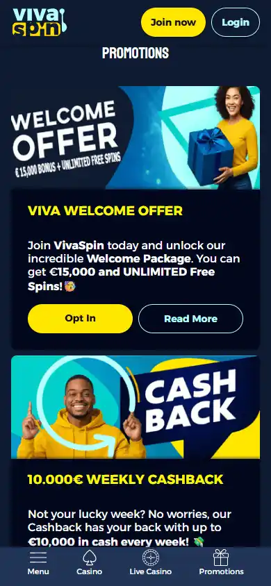 Vivaspin Casino screenshot 6