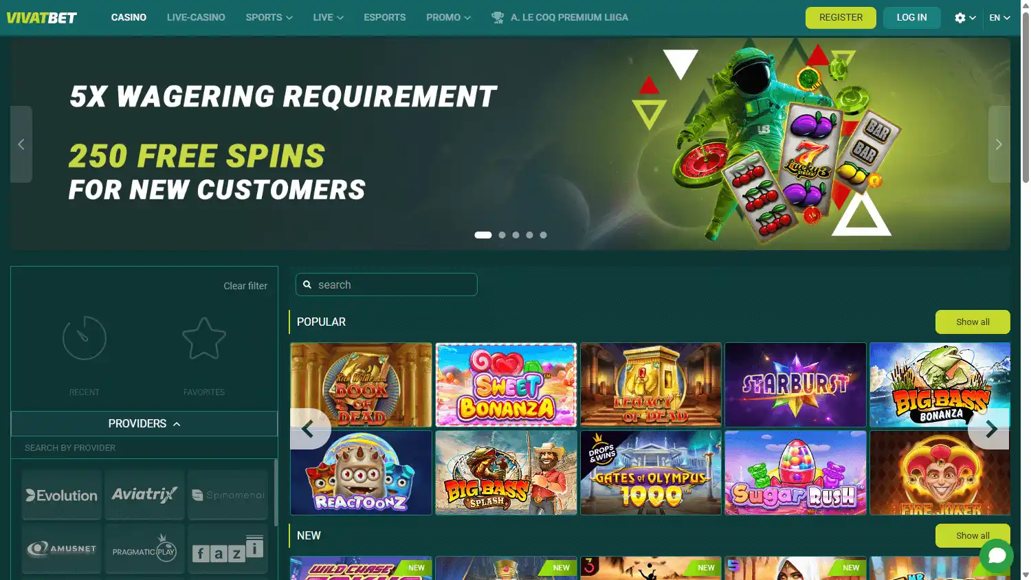 VivatBet Casino IE screenshot 3