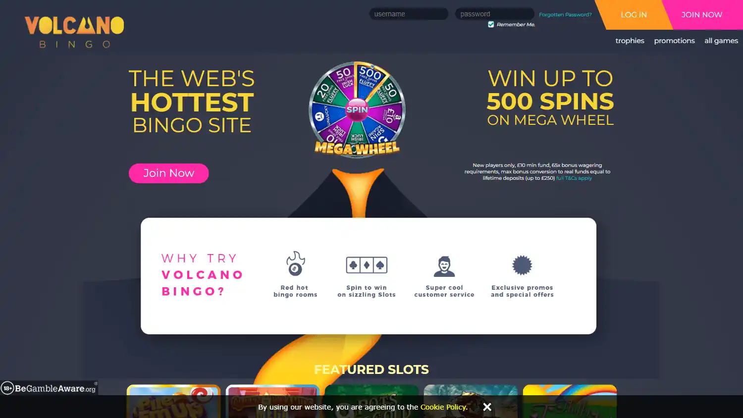 Volcano Bingo Casino screenshot 1