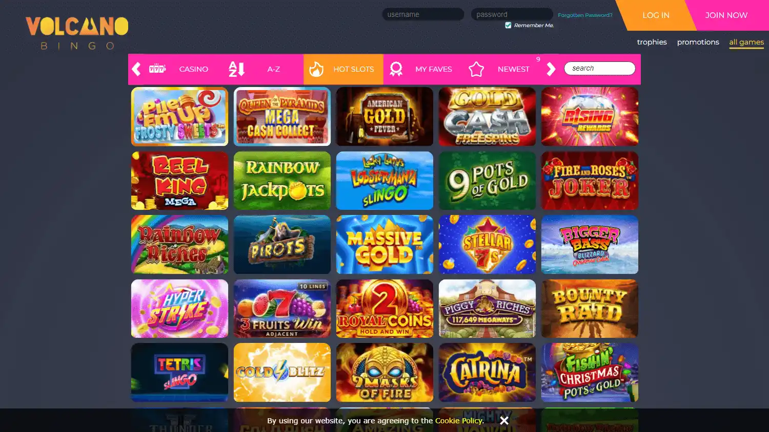 Volcano Bingo Casino screenshot 2