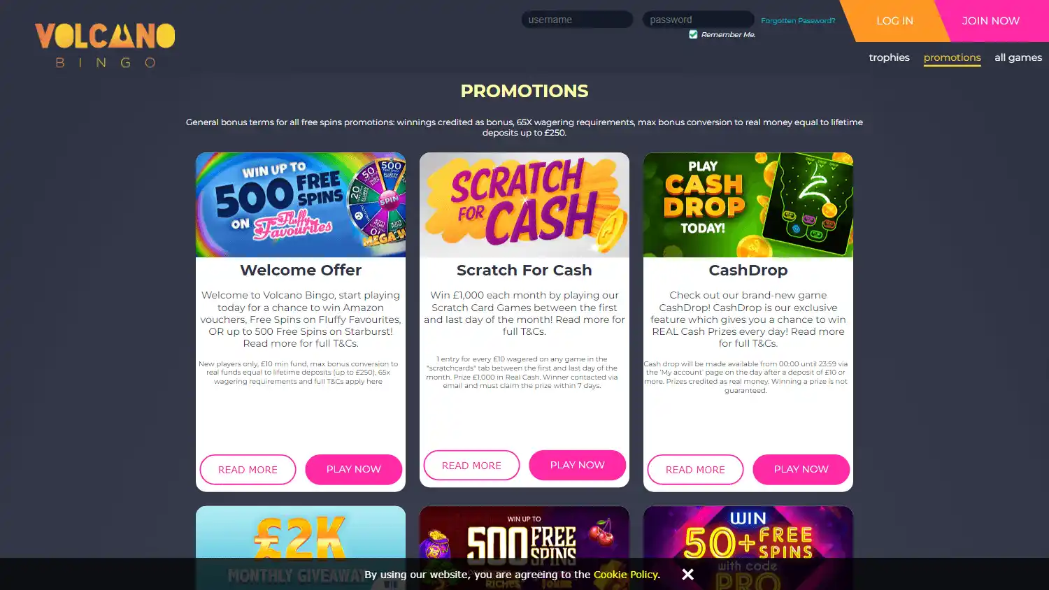 Volcano Bingo Casino screenshot 3