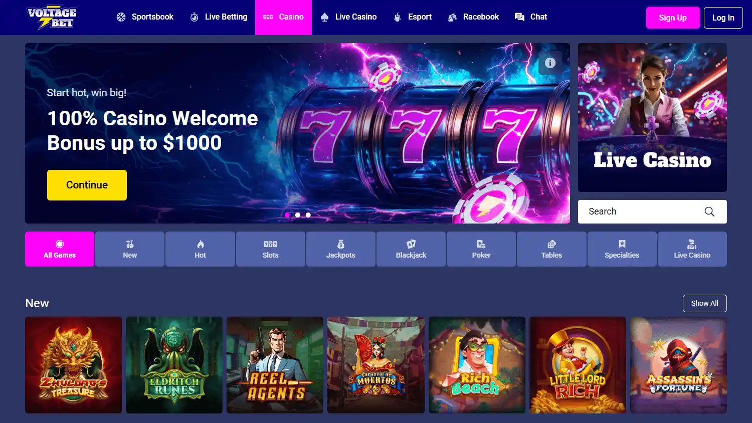 VoltageBet Casino screenshot 2