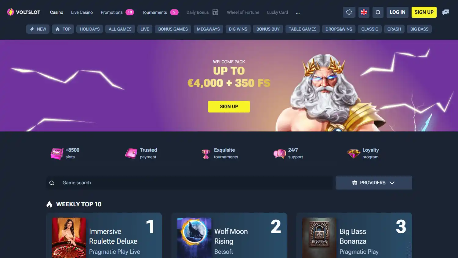 Voltslot Casino screenshot 1