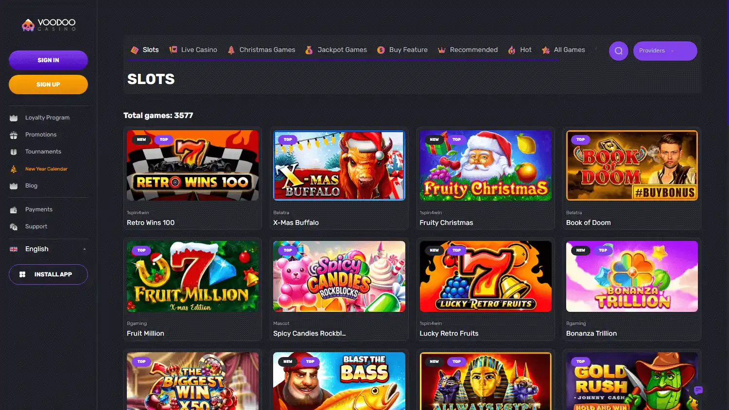 Voodoo Casino screenshot 2