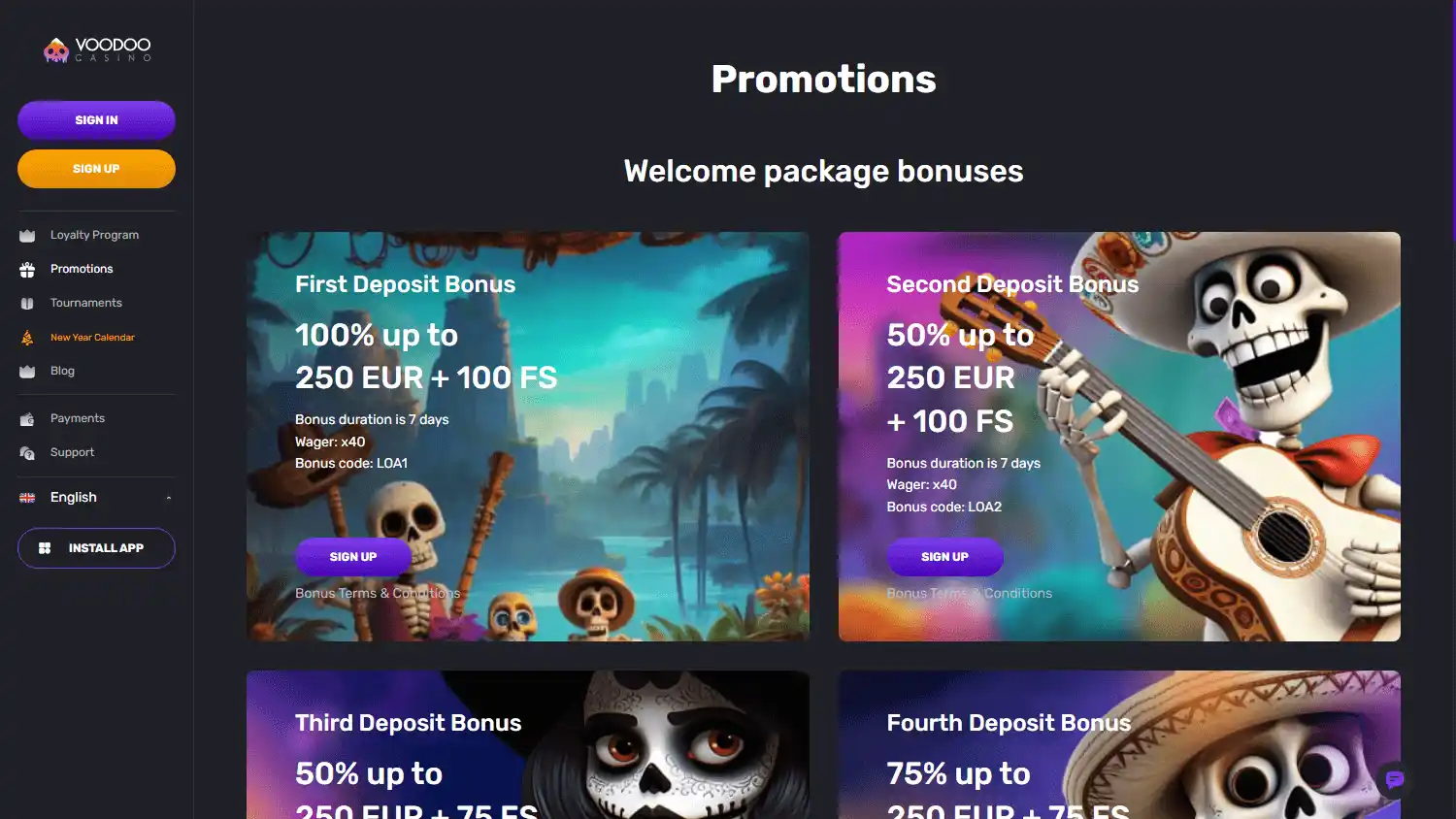 Voodoo Casino screenshot 3