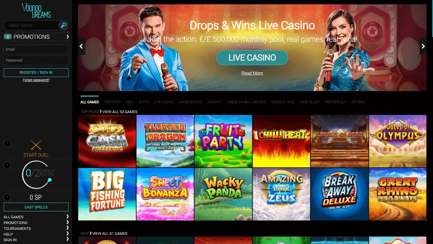 VoodooDreams Casino screenshot 1