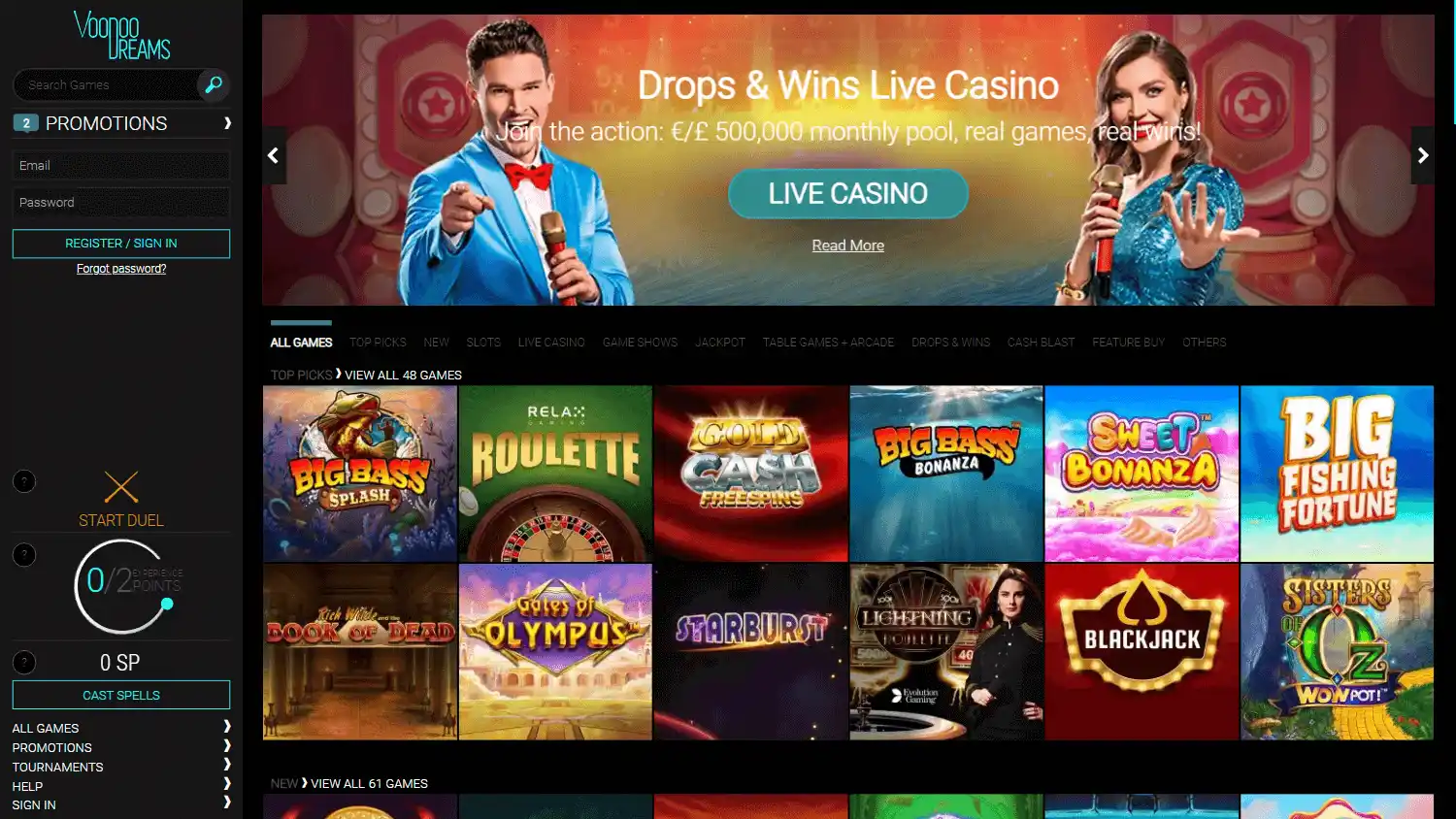 VoodooDreams Casino screenshot 2