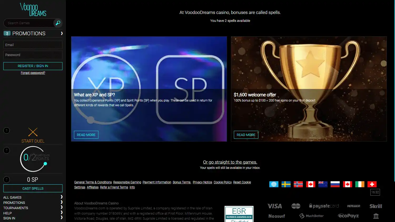 VoodooDreams Casino screenshot 3