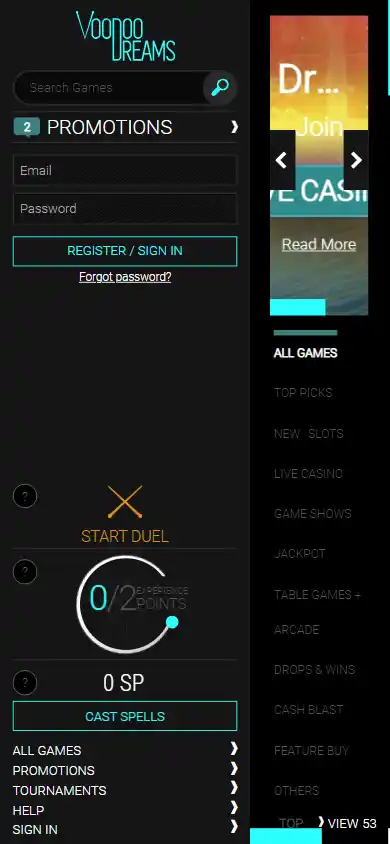 VoodooDreams Casino screenshot 4