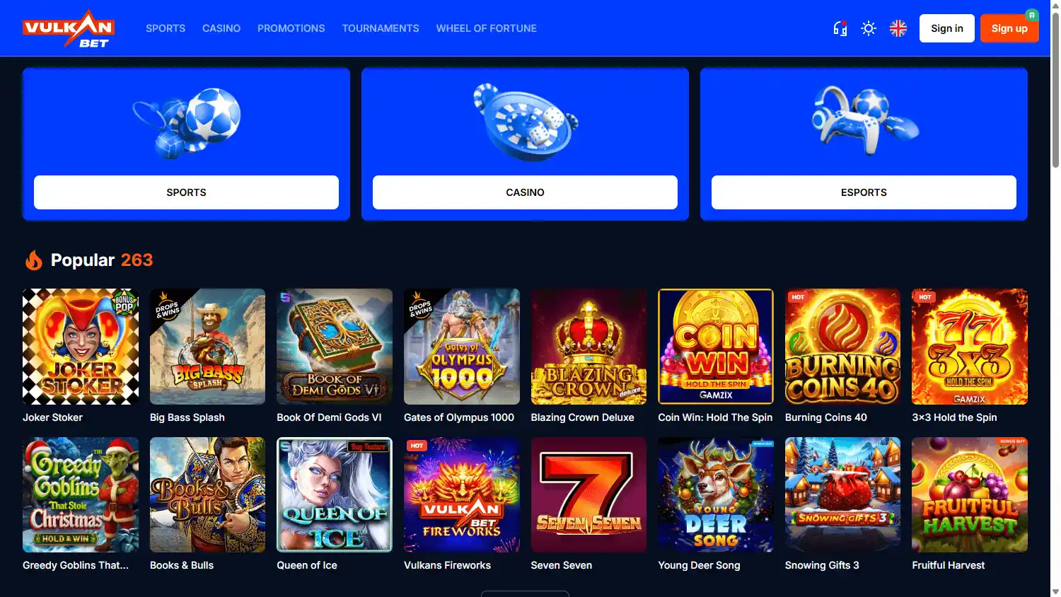 Vulkan.bet Casino screenshot 1