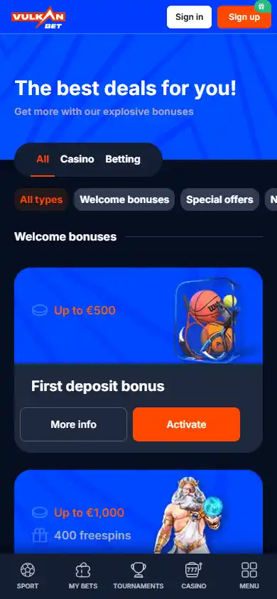 Vulkan.bet Casino screenshot 6