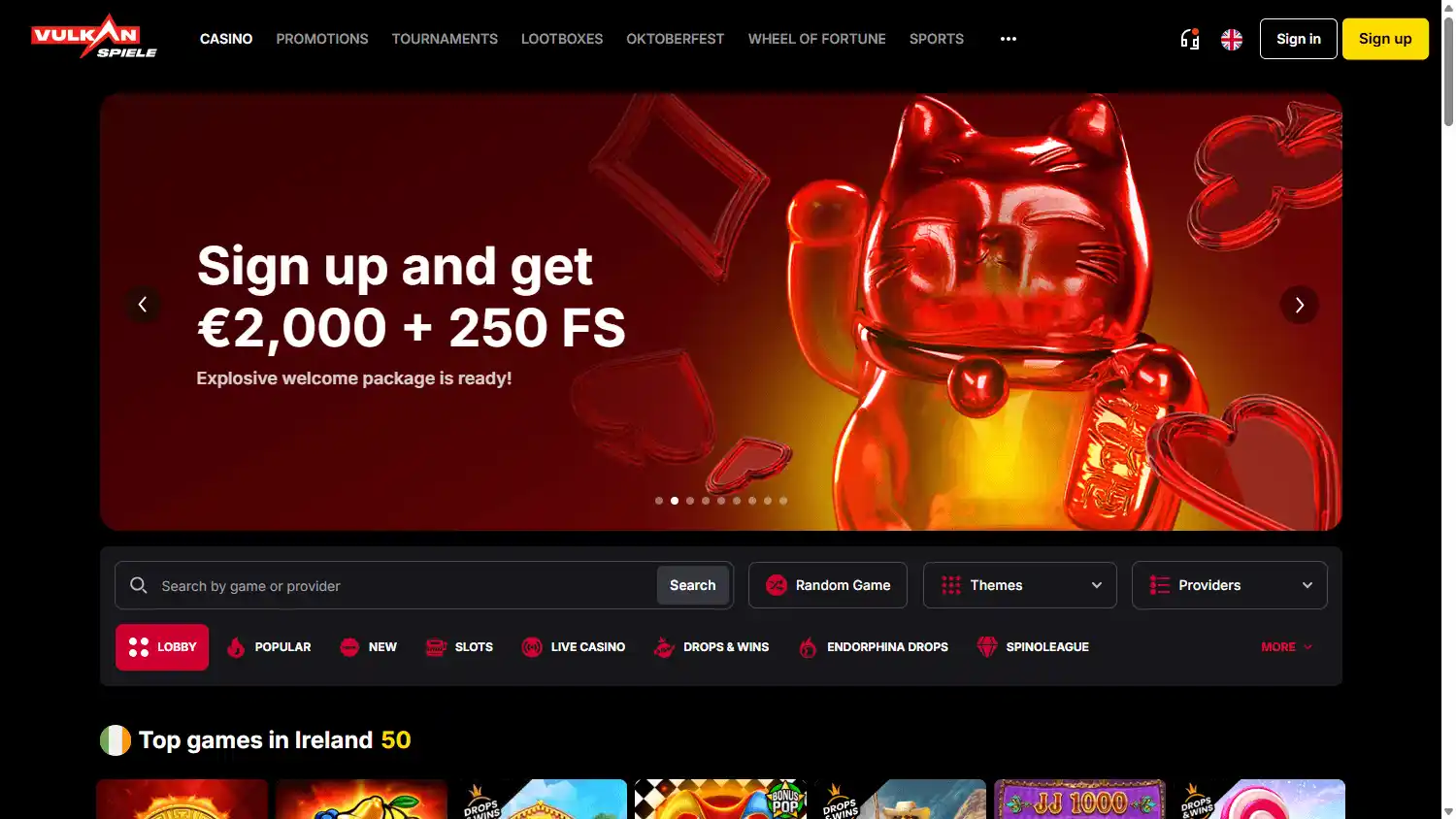 VulkanSpiele Casino screenshot 1