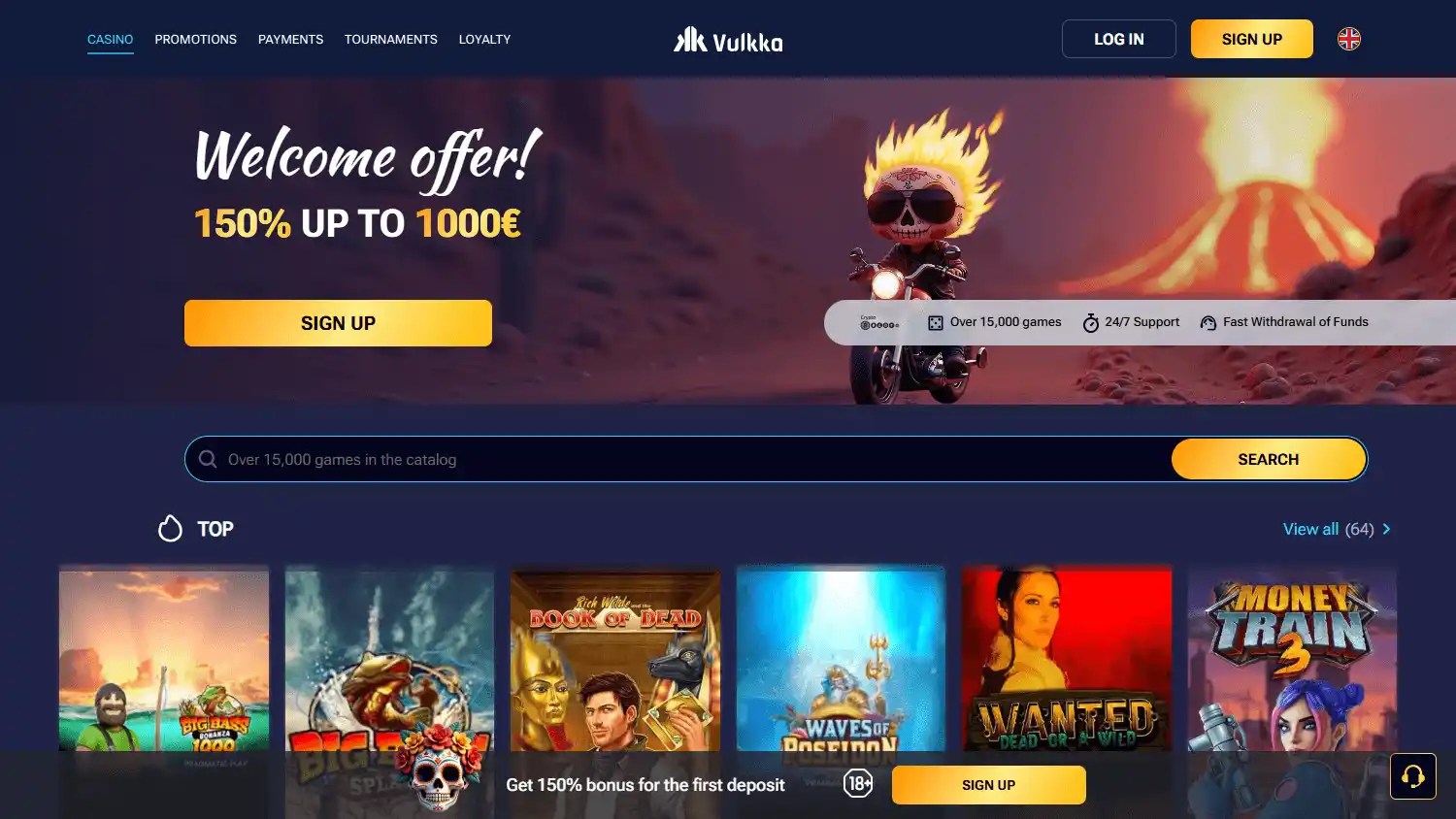 Vulkka Casino screenshot 1