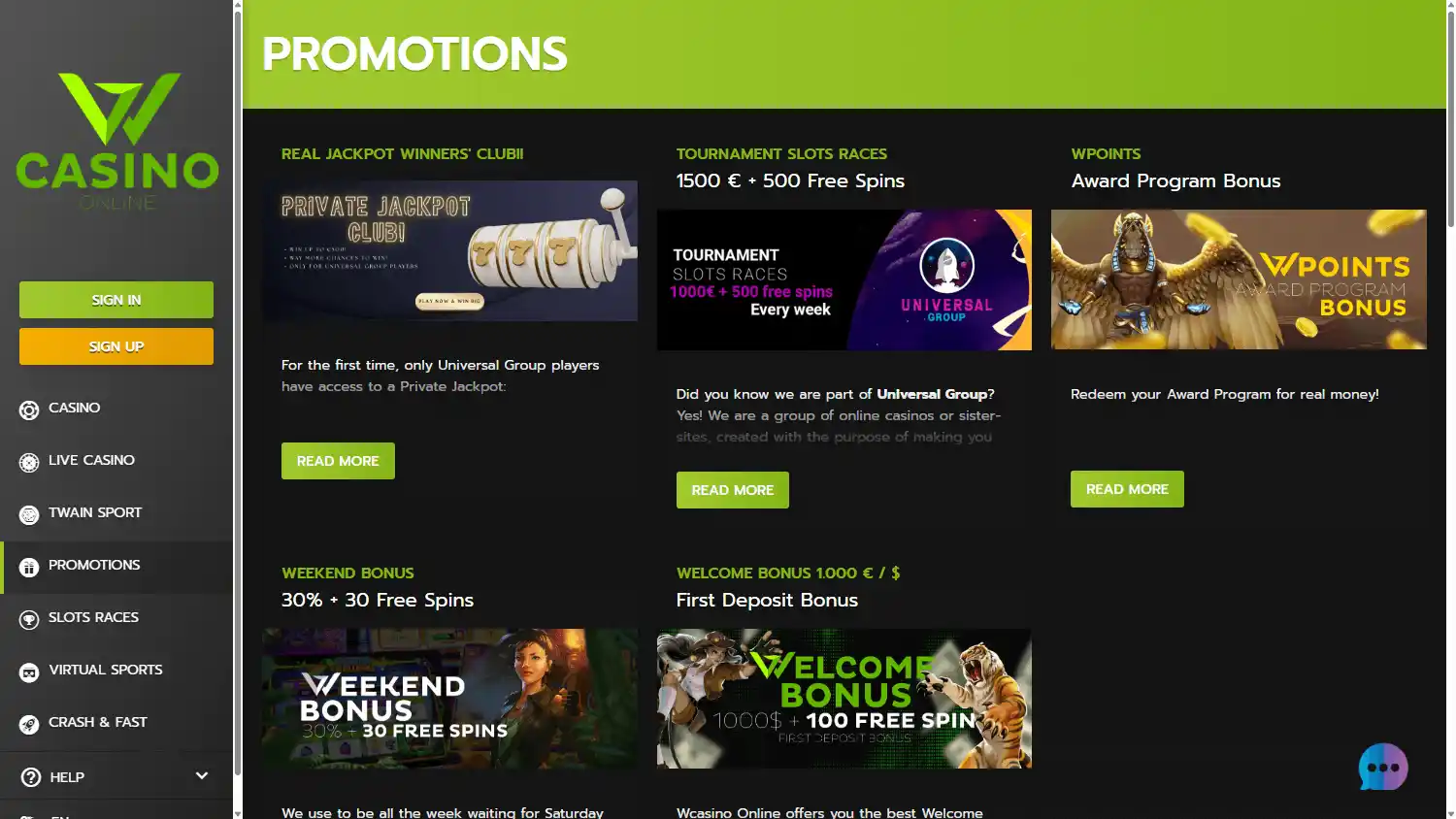 W Casino screenshot 3