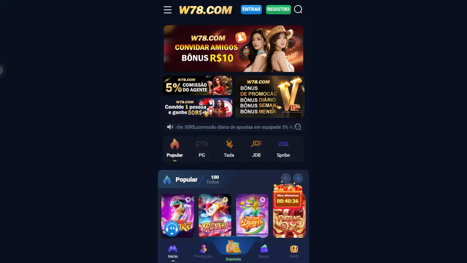 W78.com Casino screenshot 1