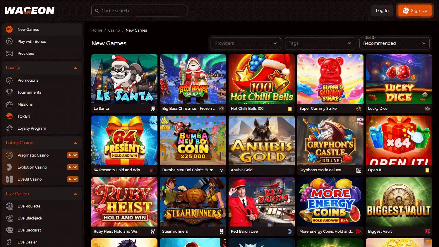Wageon Casino screenshot 3
