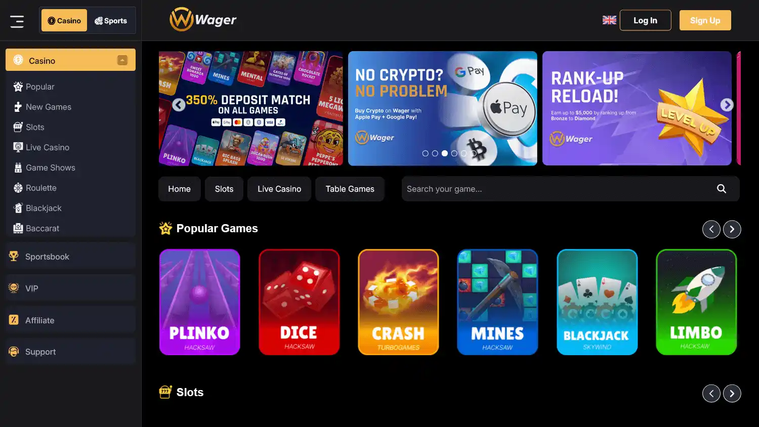 Wager Casino screenshot 1