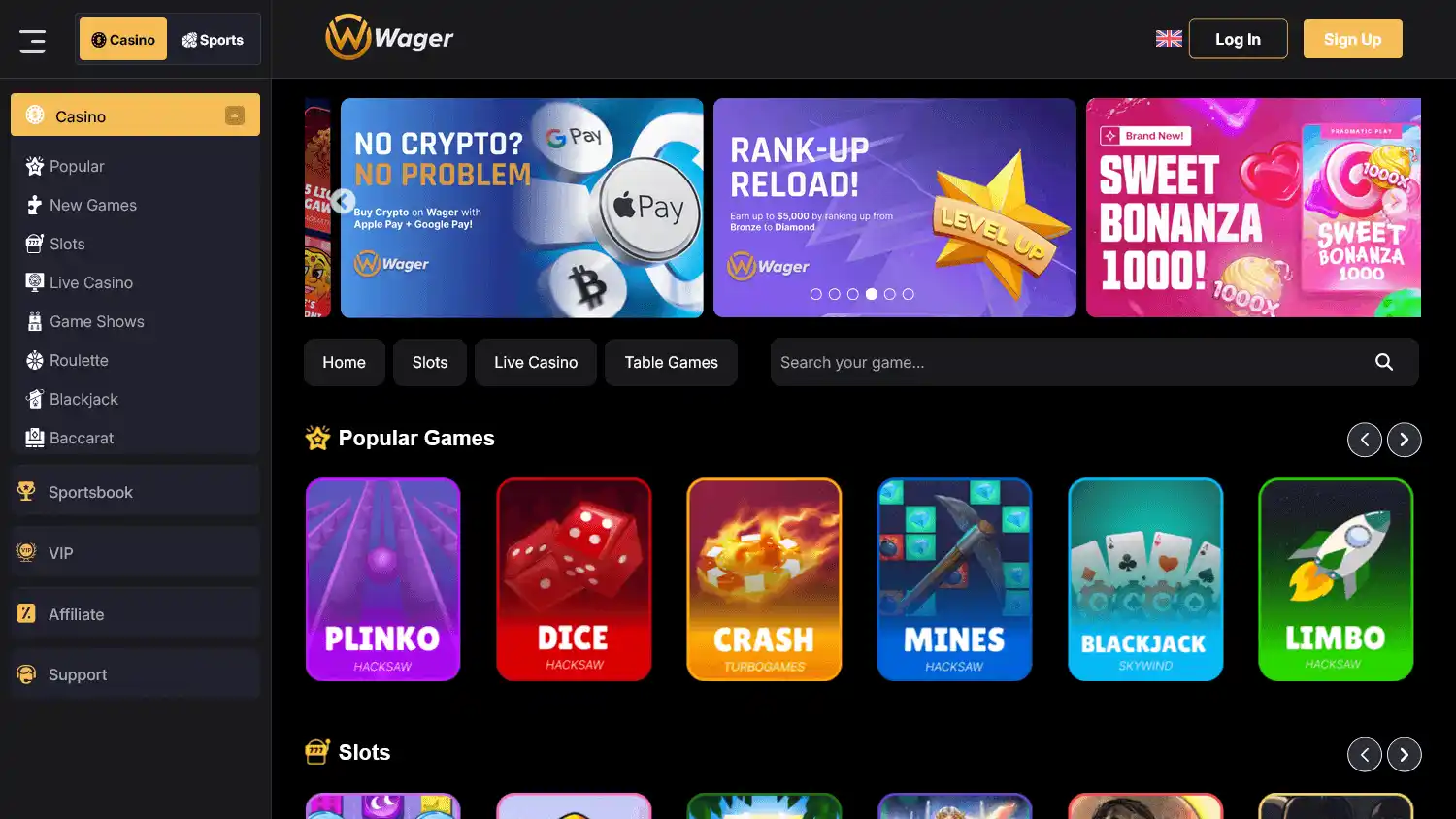 Wager Casino screenshot 2