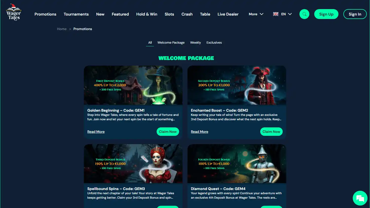 Wager Tales Casino screenshot 3