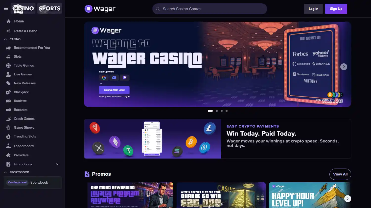 WagerCasino screenshot 1