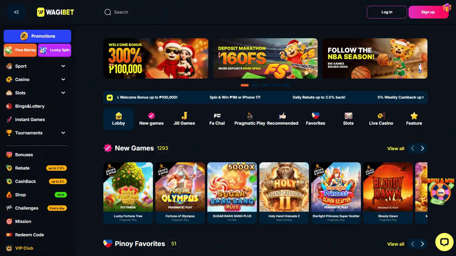 Wagibet Casino screenshot 1