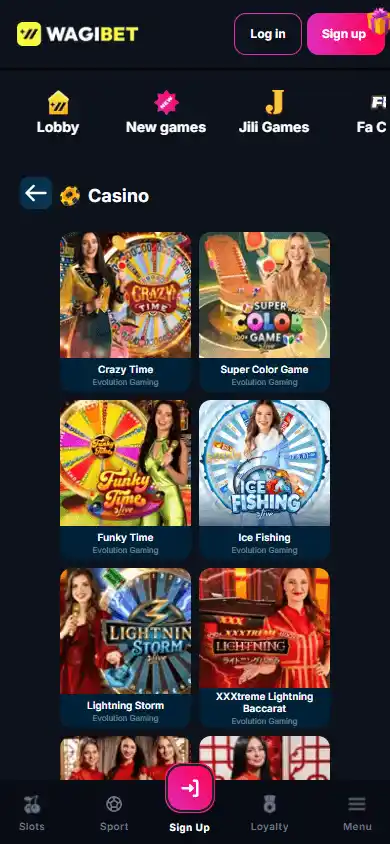 Wagibet Casino screenshot 4