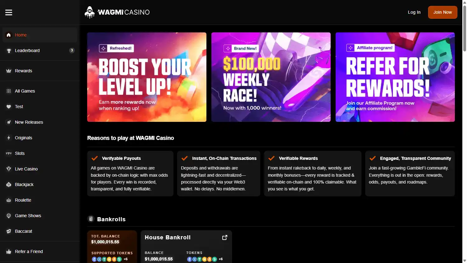 WAGMI Casino screenshot 1