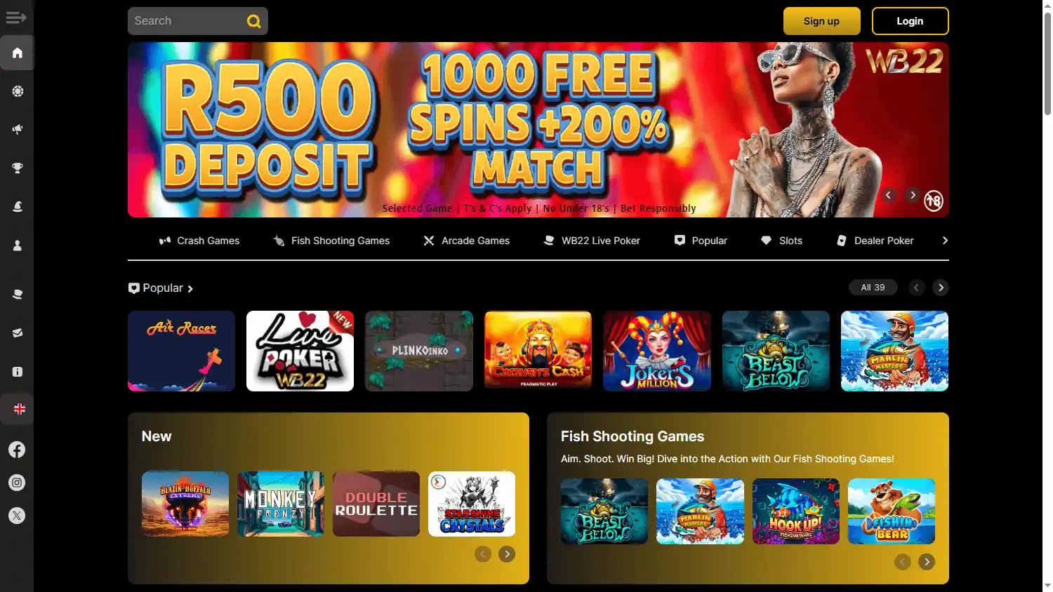 Wanejo Bets Casino screenshot 2