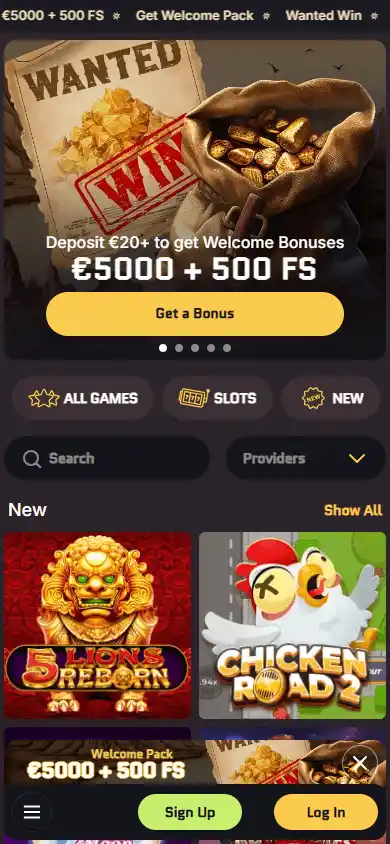Wanted Win Casino screenshot 4
