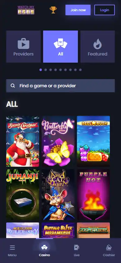 WatchMySpin Casino screenshot 5