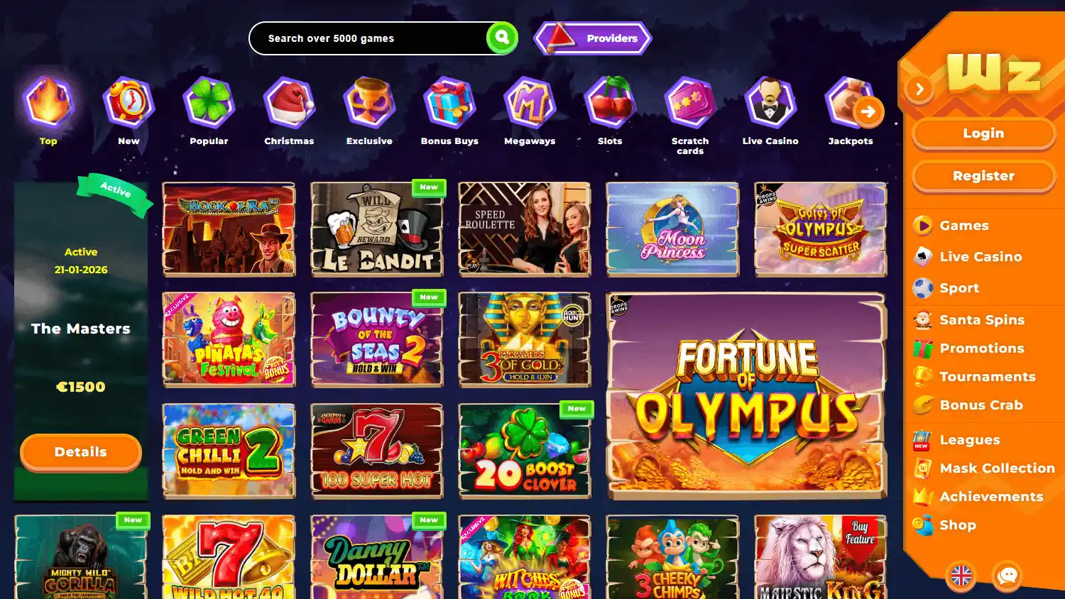 Wazamba Casino screenshot 2