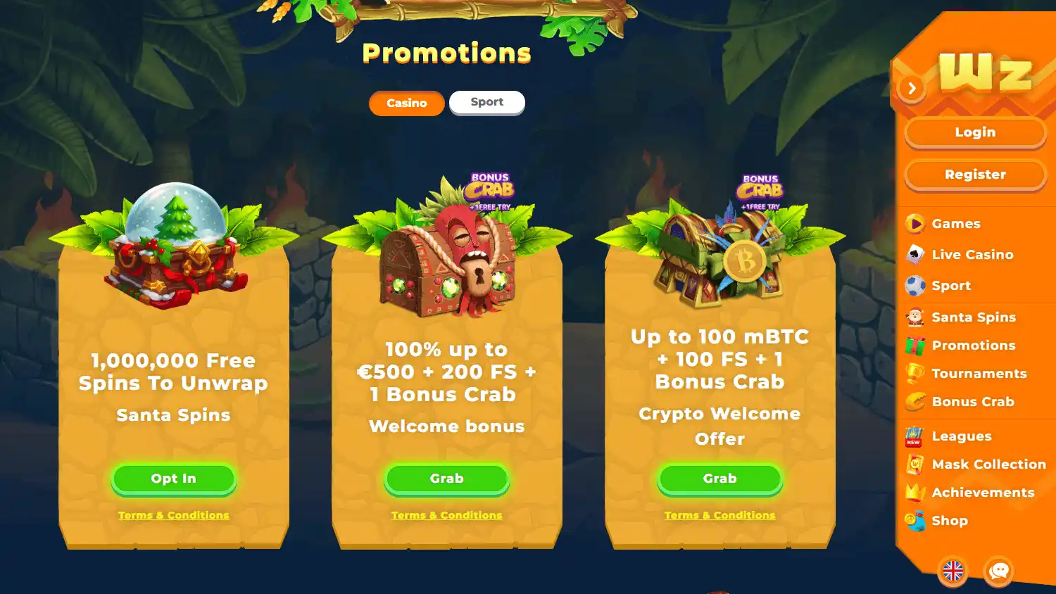 Wazamba Casino screenshot 3