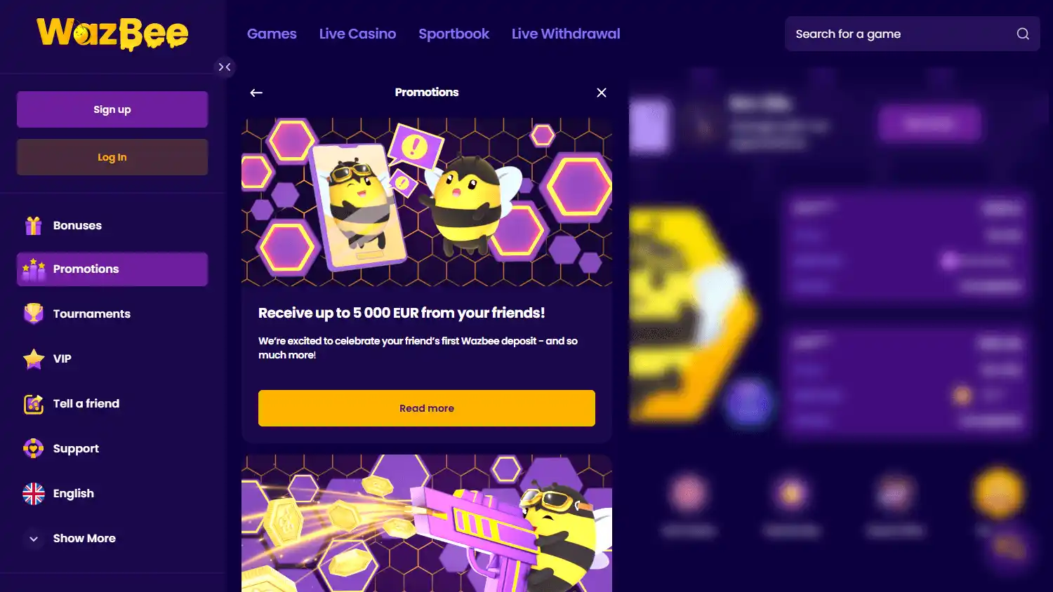 Wazbee Casino screenshot 3