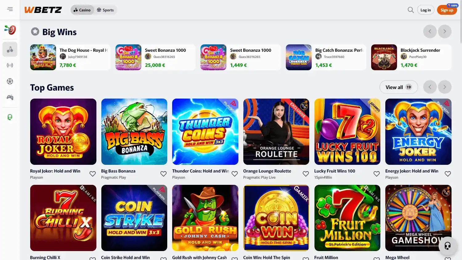 Wbetz Casino screenshot 2