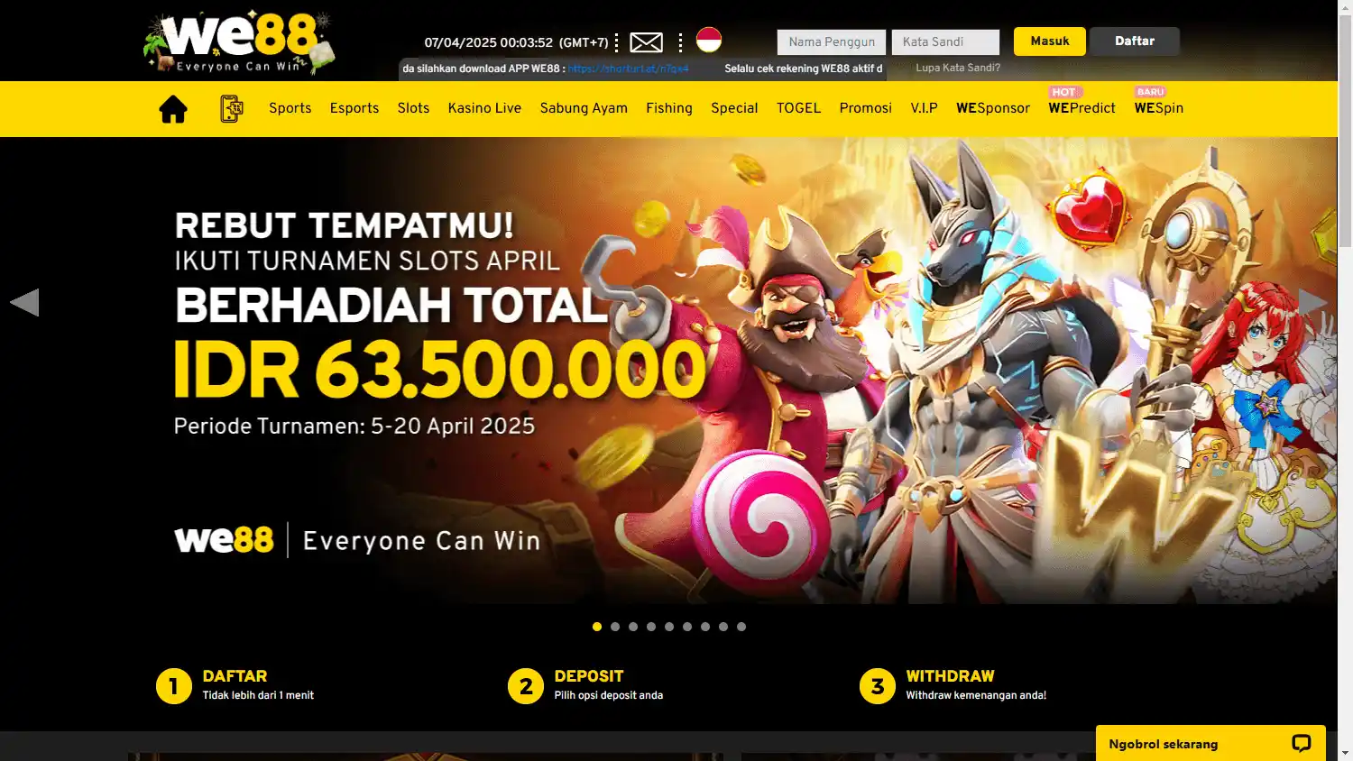 WE88 Casino screenshot 1